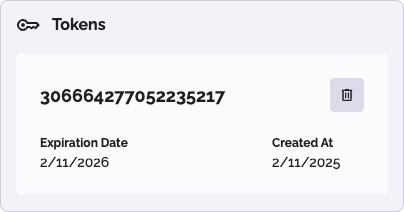Screenshot Delete Token
