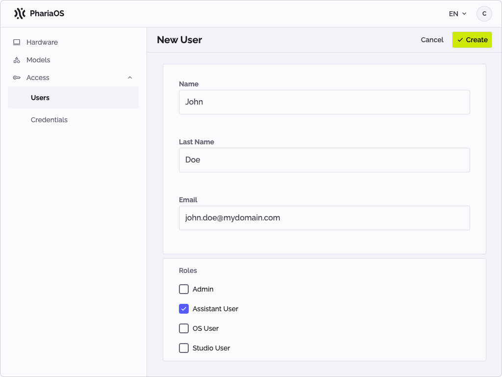 User Creation Form